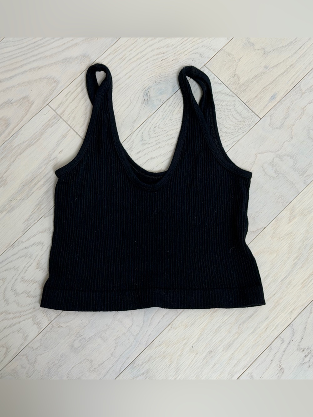 Urban Outfitters Black Ribbed Cropped Tank